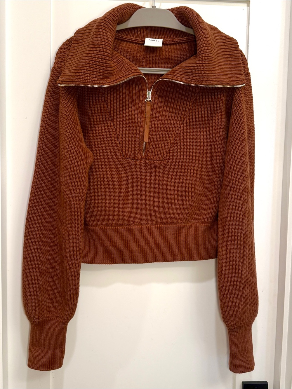 Varley Mentone Half Zip Knit Pullover Tortoise Shell M